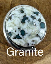 Load image into Gallery viewer, Open Heart in Granite, Dalmation ,Seaglass and Gecko
